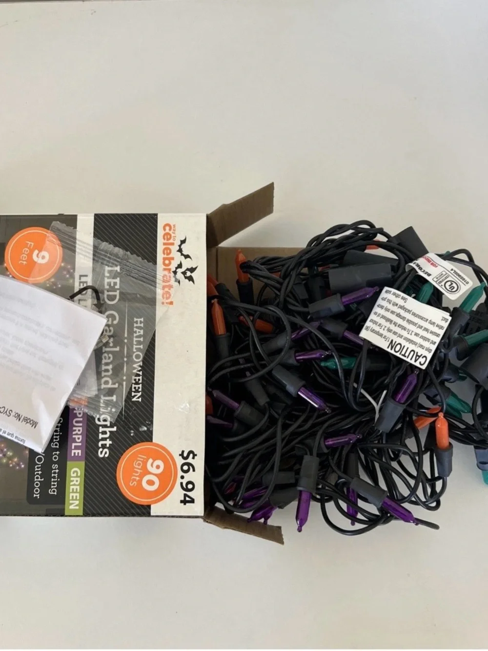 Celebrate! Halloween LED Garland String Lights - Orange, Purple, Green 2 boxes